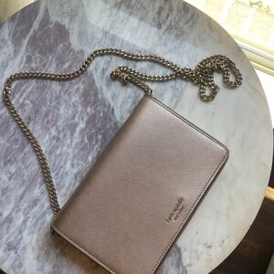 Kate Spade Rose Gold Chain Strap Crossbody Clutch